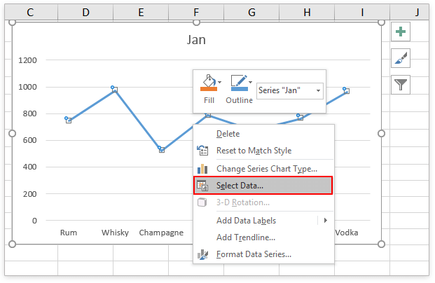 select data for chart excel mac